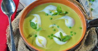 Zupa krem z zielonego groszku i pora